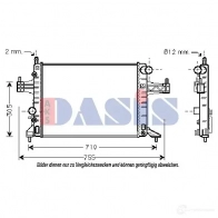 Радиатор охлаждения двигателя AKS DASIS FR IVI 150012n 4044455196235 Opel Corsa (C) 3 Хэтчбек 1.4 (F08. F68) 90 л.с. 2000 – 2009
