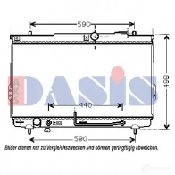 Радиатор охлаждения двигателя AKS DASIS 510036n 874202 OSP JZ 4044455207801