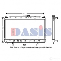 Радиатор охлаждения двигателя AKS DASIS 140024n 869878 N 6F7TA 4044455198475