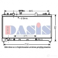 Радиатор охлаждения двигателя AKS DASIS 110067n 4044455462309 Mazda 6 (GH) 2 2007 – 2012 7EV HWB