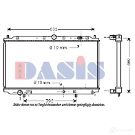 Радиатор охлаждения двигателя AKS DASIS EQ5GS X3 Peugeot 405 2 (4E, 4B) 1992 – 1999 4044455184027 161290n