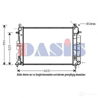 Радиатор охлаждения двигателя AKS DASIS HMGTR ER 4044455185802 Saab 9-3 (YS3D) 1 Хэтчбек 2.2 TiD 125 л.с. 2000 – 2002 190190n