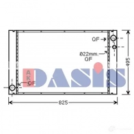 Радиатор охлаждения двигателя AKS DASIS Audi A8 (D3) 2 Седан 6.0 W12 Quattro 450 л.с. 2003 – 2010 OXGYKU L 4044455209188 480055n