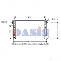 Радиатор охлаждения двигателя AKS DASIS 4044455183105 160040n 870671 Y1 IT1N
