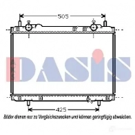 Радиатор охлаждения двигателя AKS DASIS U7DR FE 080062n Fiat Marea (185) 1 Универсал 1.9 JTD 110 (185BxT1A) 110 л.с. 2000 – 2002 4044455203353