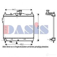 Радиатор охлаждения двигателя AKS DASIS R Y7BV 874194 4044455207733 510028n