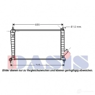 Радиатор охлаждения двигателя AKS DASIS EFV0 K 871460 4044455458678 190011n