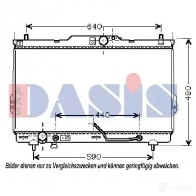 Радиатор охлаждения двигателя AKS DASIS 874204 4044455207825 7 KK8S7T 510038n