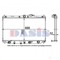 Радиатор охлаждения двигателя AKS DASIS GA L5CKO 100043n 868445 4044455209300