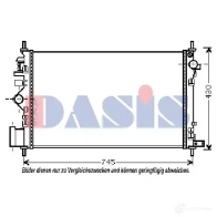 Радиатор охлаждения двигателя AKS DASIS 4044455462392 150096n Opel Insignia (A) 1 Хэтчбек 2.8 V6 Turbo 4x4 (68) 260 л.с. 2008 – 2017 YLV E75J