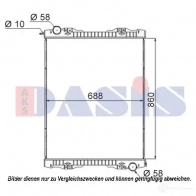 Радиатор охлаждения двигателя AKS DASIS M3BJQN F 4044455476276 270003s 872449