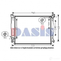 Радиатор охлаждения двигателя AKS DASIS 873886 7USZ DO 480066n 4044455446866