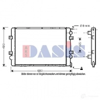 Радиатор охлаждения двигателя AKS DASIS 180046n 4044455203544 B 1URIP 6109110
