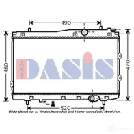 Радиатор охлаждения двигателя AKS DASIS 4044455447832 JJ9 7KL 510086n 874251