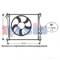 Радиатор охлаждения двигателя AKS DASIS 4044455204671 480006n Audi A2 (8Z) 1 2000 – 2005 R 4MJ5