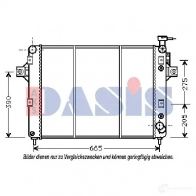 Радиатор охлаждения двигателя AKS DASIS 874642 EWL9L J 4044455202332 520036n