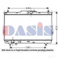 Радиатор охлаждения двигателя AKS DASIS 93L RAAI 874203 510037n 4044455207818