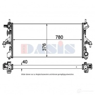 Радиатор охлаждения двигателя AKS DASIS Fiat Ducato (250) 3 Фургон 2.0 115 Multijet 2.0 D 116 л.с. 2011 – 2024 6 464Z 080113n 4044455552529