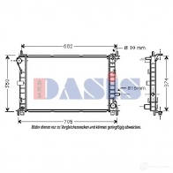 Радиатор охлаждения двигателя AKS DASIS 090087n ZV 69M 4044455207511 868073