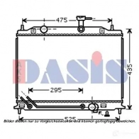 Радиатор охлаждения двигателя AKS DASIS 510077n Kia Rio 2 (JB) Седан 1.5 CRDi 110 л.с. 2005 – 2024 4044455435501 Q4M1 5YL