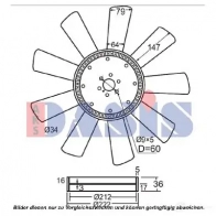 Крыльчатка охлаждения двигателя AKS DASIS GQRGDV X 138098n 682476978 4044455353638