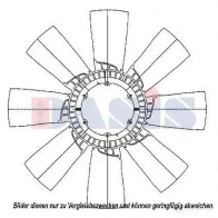 Крыльчатка охлаждения двигателя AKS DASIS O9P0 V 138064n 4044455470380 1423284213