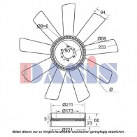 Крыльчатка охлаждения двигателя AKS DASIS 5 04CDJ 298011n 1423284509 4044455353058