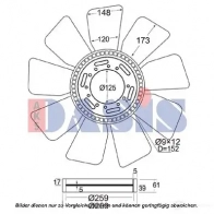 Крыльчатка охлаждения двигателя AKS DASIS NTB7 BMB 1423284510 298012n 4044455353065