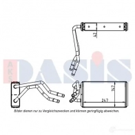 Радиатор печки, теплообменник AKS DASIS 4044455564287 099022n D 8FNP Ford Transit 7 (FD) Автобус 2.2 TDCi 85 л.с. 2006 – 2014