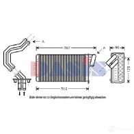 Радиатор печки, теплообменник AKS DASIS 189220n 4044455268413 O B36L Renault Laguna