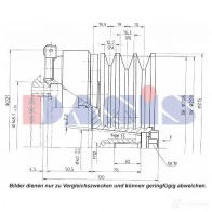 Шкив компрессора кондиционера AKS DASIS 1423287737 LUO T1L 851155n 4044455371663