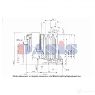 Шкив компрессора кондиционера AKS DASIS 1423287752 O2 QMB10 4044455372035 851197n