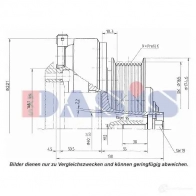 Шкив компрессора кондиционера AKS DASIS 851244n 4044455372462 1423287784 8 Q9UHWN