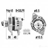 Генератор ERA Mitsubishi Colt 6 (Z3, Z2) Хэтчбек 1.3 LPG 95 л.с. 2004 – 2012 209350A B 7WD7N4