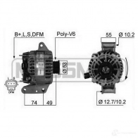 Генератор ERA Ford Mondeo 3 (GE, B5Y) Хэтчбек 2.5 V6 24V 170 л.с. 2000 – 2007 210241A DQMC WP