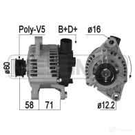 Генератор ERA 209305A Fiat Palio (178) 1 Универсал 1.6 16V (178DxD1A) 100 л.с. 1996 – 2001 WU C3K1