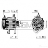 Генератор ERA V5 AKT3V 210841A Peugeot 207 1 (WK, WC, PF1) 2006 – 2014