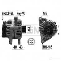 Генератор ERA 210569A S3S OH Toyota Avensis (T220) 1 Хэтчбек 1.6 (ZZT220) 110 л.с. 2000 – 2003