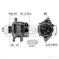 Генератор ERA Toyota Yaris Verso (XP20) 1 Минивэн 1.4 D 4D (NLP20. NLP22) 75 л.с. 2001 – 2005 I0 O042S 210677A