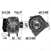 Генератор ERA Renault Clio (KR) 3 Универсал 1.2 16V Hi-Flex (KR1U) 79 л.с. 2007 – 2012 30WM3 J 209097A