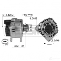 Генератор ERA 210007A EN78J W Volkswagen Passat (B3-B4) 2 Универсал 2.0 Syncro 115 л.с. 1990 – 1996