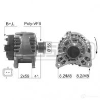 Генератор ERA Renault Laguna (BG) 2 Хэтчбек 1.8 16V (BG04. BG0B. BG0C. BG0V) 117 л.с. 2001 – 2005 0HNT XBW 210467A