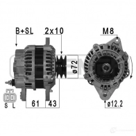 Генератор ERA 8O7 Q0BD Mitsubishi Pajero 3 (V6, V7) Внедорожник 2д 3.2 DI D (V68W. V78W) 165 л.с. 2000 – 2006 210950A