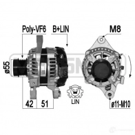 Генератор ERA 209451 Toyota Corolla (E170) 11 Седан 1.6 (ZRE181) 132 л.с. 2013 – 2024 B EHY5D4