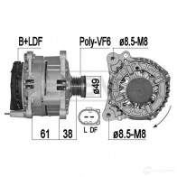 Генератор ERA NC8 9VEM 209499A Volkswagen Beetle (A5, 5C1, 5C2) 1 Хэтчбек 1.2 TSI 105 л.с. 2011 – 2024