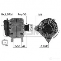 Генератор ERA Renault Laguna (KG) 2 Универсал 2.0 16V (KG00. KG0K. KG0W. KG0P) 133 л.с. 2004 – 2007 M8Z9XJ Q 210567