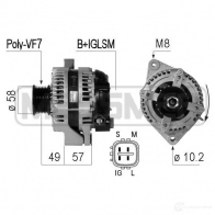 Генератор ERA 210775A Toyota Land Cruiser Prado (J120) 3 Внедорожник 3.0 D 4D (KDJ120) 204 л.с. 2004 – 2009 9 C6W3F