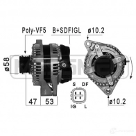 Генератор ERA JNHBY 1 210859A Toyota Corolla (E120) 9 Седан 2.0 D 4D (CDE120) 116 л.с. 2004 – 2007