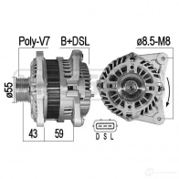 Генератор ERA 209549A SQYXO 9D Nissan Qashqai (J10) 1 Кроссовер 1.6 117 л.с. 2010 – 2013