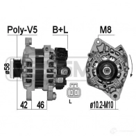 Генератор ERA GR2HHA P Hyundai i10 (BA, IA) 2 Хэтчбек 1.2 87 л.с. 2013 – 2024 209322